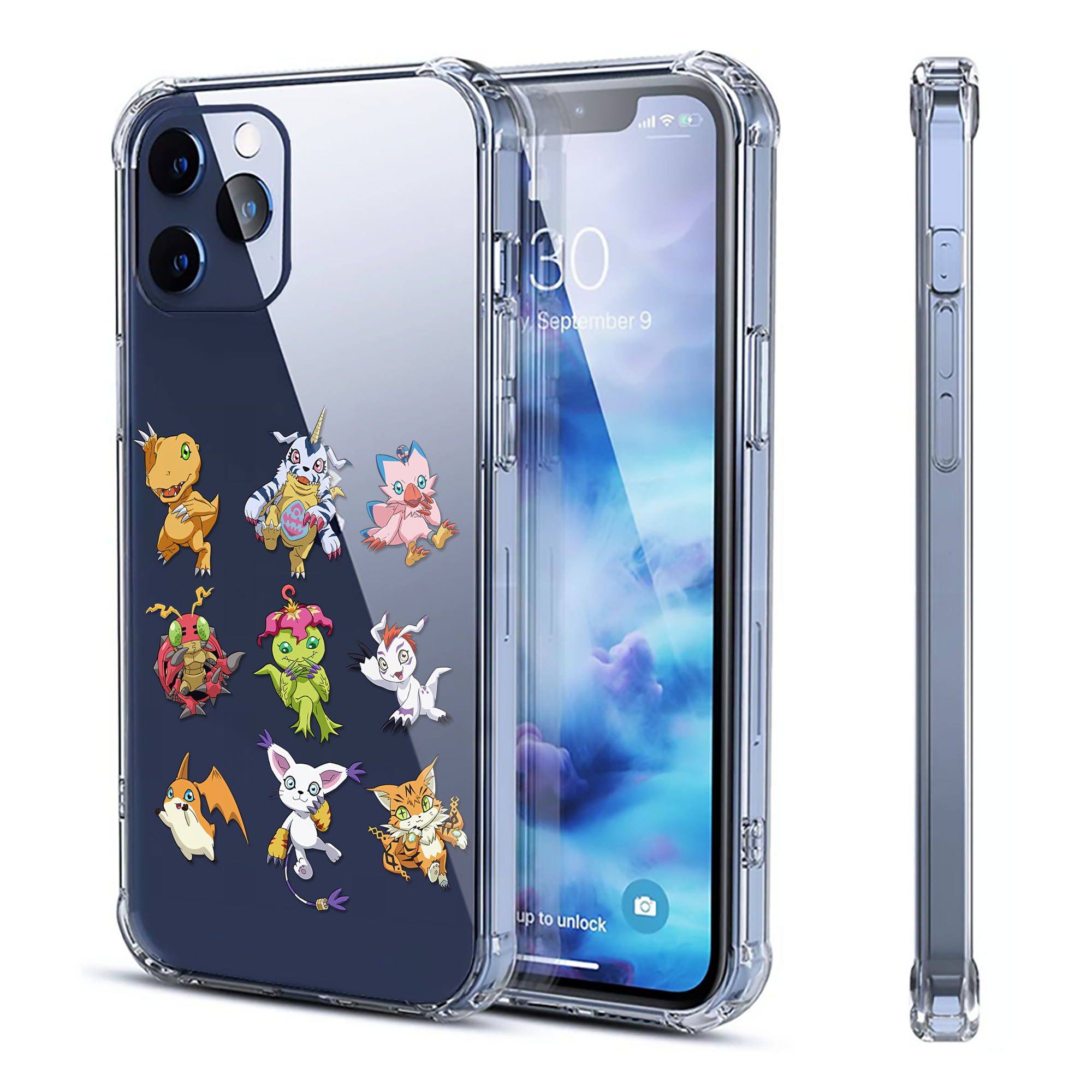 （画像用） Digimon デジタルモンスター/デジモン 【iPhone 12シリーズ対応】透明スマホケース（クリアソフトケース）